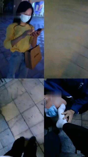 【梵高】真实-成功2个美女路人舔鞋闻脚