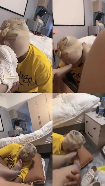 【叶娘】小白鞋丝袜高跟原味脚闻舔