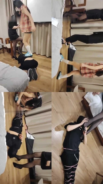 【果果椰】姐妹花捆绑哥哥虐-踩踏/虐乳/提档 /黑丝脚插嘴