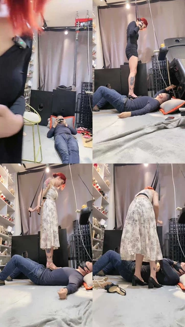 【冰诺】高跟暴力踩狗地毯