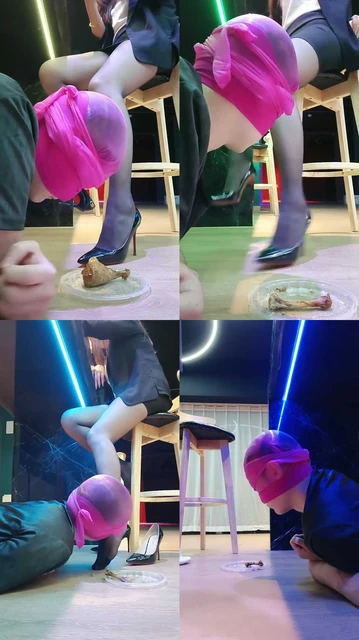 【咩祖】圈养犬化桌底喂食