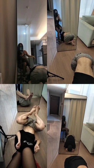 【桃奈】性感女神-铆钉高跟黑丝玩虐