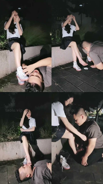 【嘉妮】学生S-户外-舔脏鞋底/全体重踩踏/掐乳