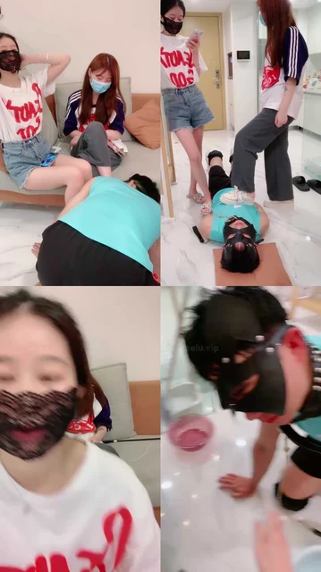 【Rina】双S-带闺蜜素人虐-骑马踩踏舔鞋底/伺候洗脚