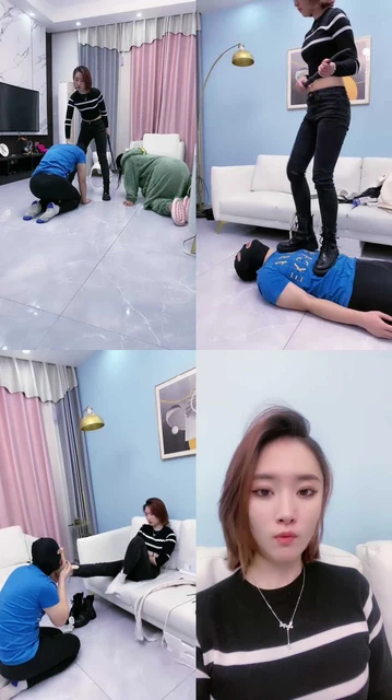 【麋鹿银儿】马丁靴小主极致羞辱新狗-骑脖子享受舔脚/踩踏深喉