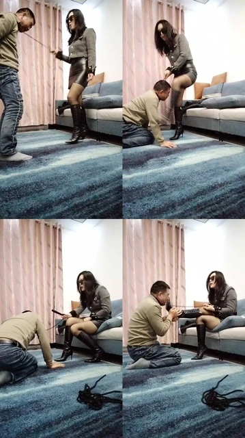 【婉婷殿下】暴力惩戒-重度跺脸/踢裆/转胯强迫舔鞋【双视角版】