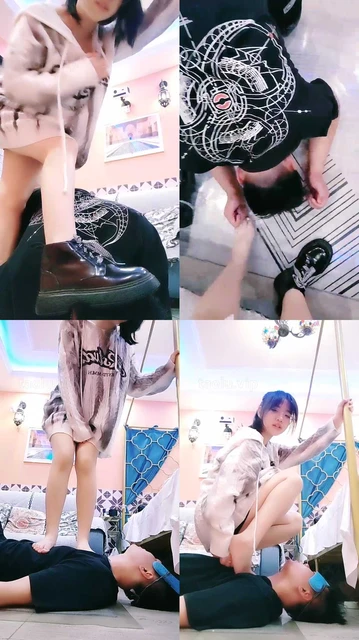 【甜桃】绑鞋垫/全体重踩踏/舔脏鞋/掐乳耳光