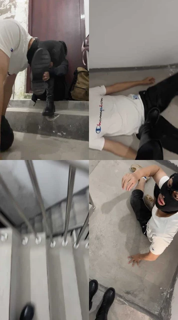 【诗酒】楼道调-舔脏长靴/踩踏/遛狗爬行