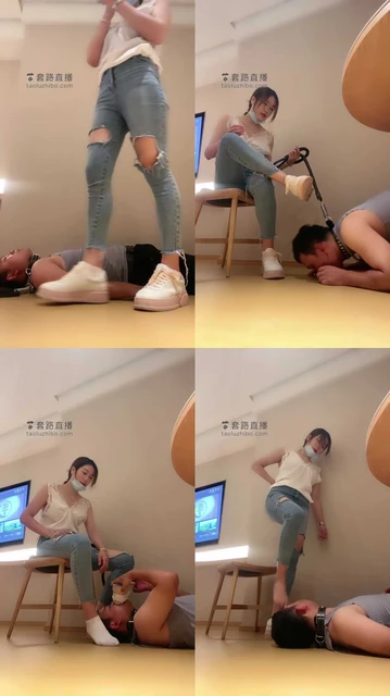 【晨颜】小白鞋白袜全体重踩踏