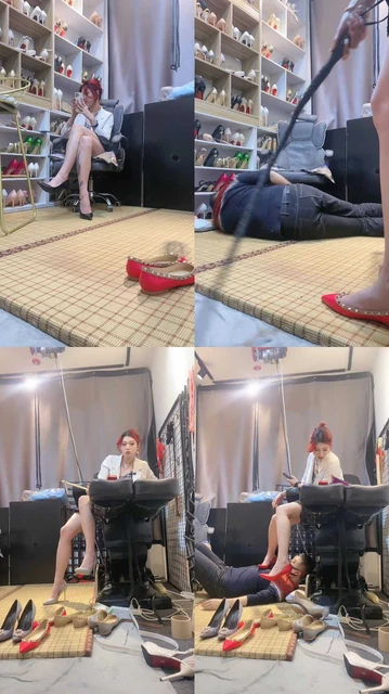 【冰诺】高跟美腿蹂躏地毯狗