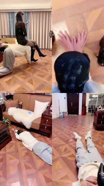 【沅芷】戴上手铐物化家奴/高跟长靴全体重踩踏