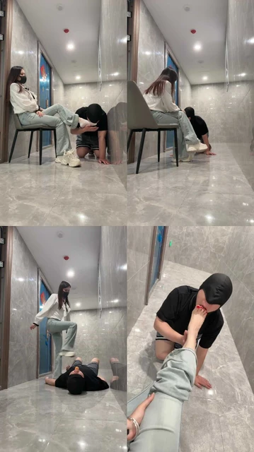 【三千女王s】小区楼道遛狗，训狗