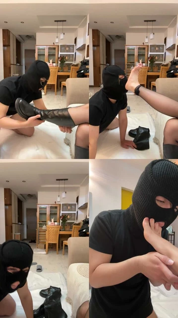 【婉惜】跪舔黑丝裸足长靴