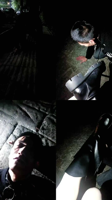 【bi雅芸】深夜户外遛狗/靴子踩/磕头求饶/舔泥巴脏鞋