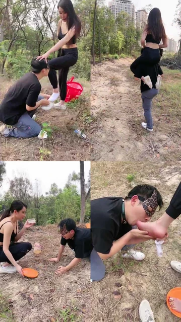 【微希】精彩户外遛狗原味羞辱