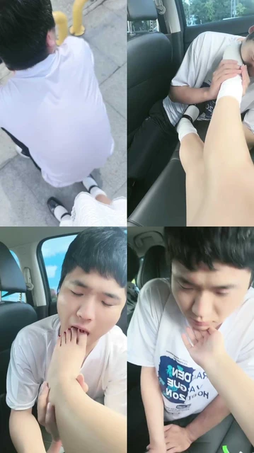 【小恩】车内当众玩虐抖M男友