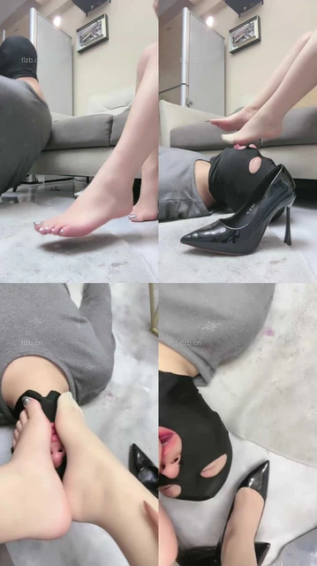 【言妍】近距离肉丝高跟踩脚垫