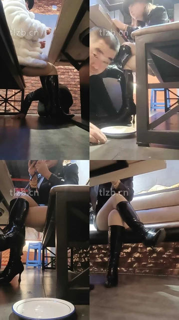 【乐爷】桌底下-长靴蹂躏地毯狗/踩踏喂食