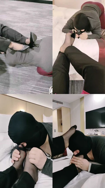 【陌影夫妻】高跟黑丝原味脚踩绿帽老公