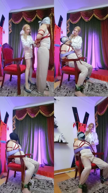 【魔鬼天使】丝巾五花大绑堵嘴