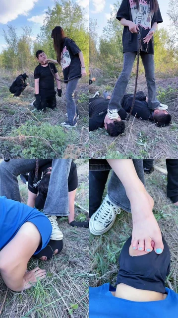 【麋鹿银儿】户外超暴力虐打跟踪狂