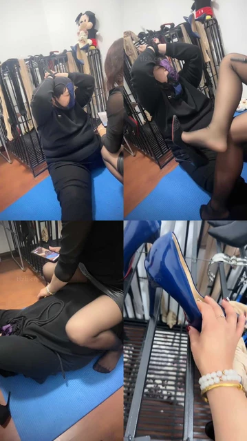 【冰色】吊绑狗笼/内裤套头-重口舔/暴打虐乳