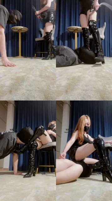 【魔鬼天使】长靴腿绞窒息/鞭打踩踏/坐脸/清理脏鞋/虐乳
