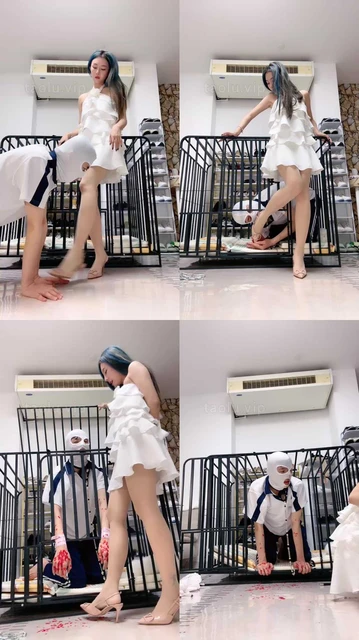 【一茶】关狗笼/原味脚闻舔/滴蜡/喂食/高跟踩