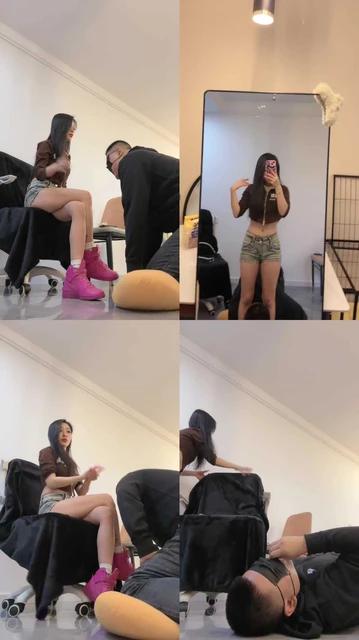 【莫吉托】抽耳光/高帮鞋白袜玩虐/重度鞭打/镜前羞辱