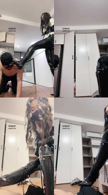 【倪小主】皮革女王S-长靴踢踹踩