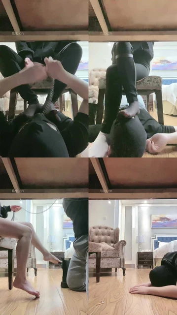 【甜一】桌底视角-臭脚丫熏狗奴