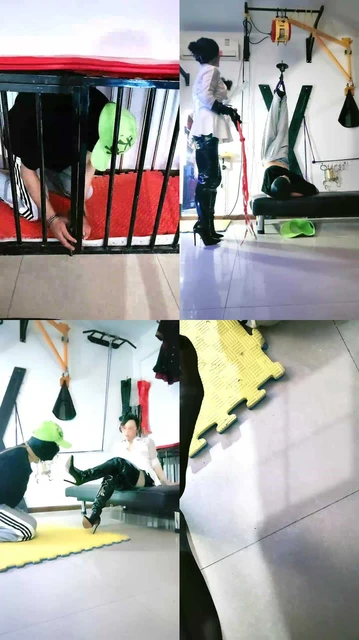 【五十度】长靴虐绿帽犬-吊绑重度鞭打