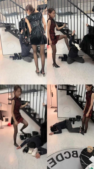 【乔伊】双S-吊绑绿帽奴高跟+小白鞋踩/鞭打喂口水/闻鞋【三视角】