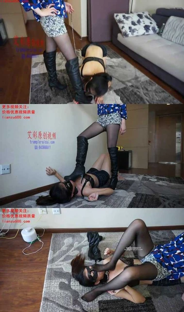 【小妮女主】黑丝长靴践踏调教女