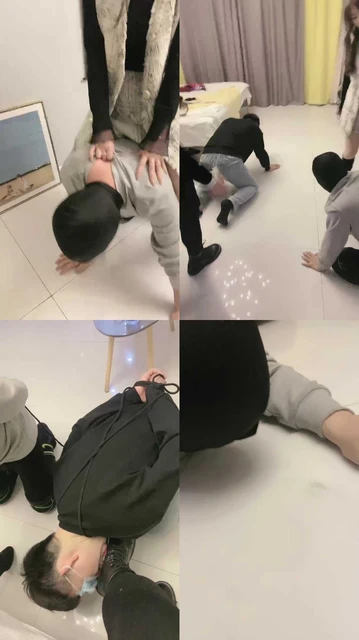 【晴儿】姐妹花玩弄哥俩狗-踢裆/舔靴/骑马