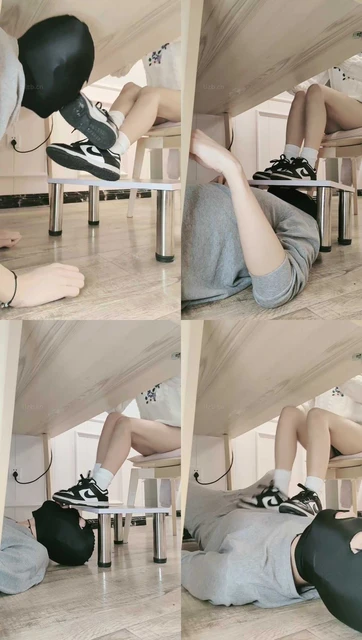 【嘀嘀哒嘀】桌底视角-脏鞋白棉袜踩【完整版】