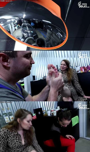 【欧美女王】CS剧情-4S店维修工跪舔前台小妹和女顾客的原味汗脚!用脸除臭!