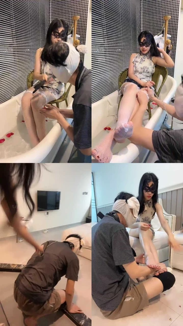 【瑶瑶】内裤套头伺候洗脚/骑马
