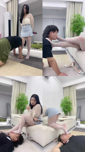 【伊诺】白色网袜诱惑抖M做狗