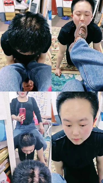 【西安欣】训狗辱母-舔脏鞋底/鞋跟插嘴/蹂躏狗脸/镜前骑马