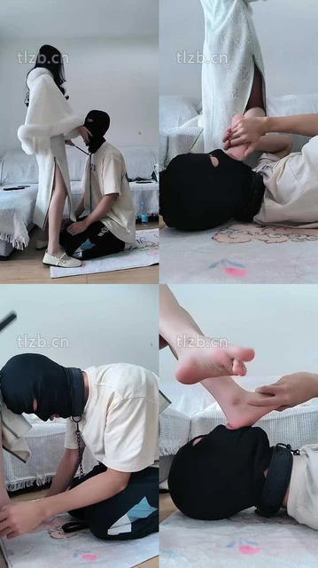 【可爱鬼】旗袍肉丝虐-呼吸控制/脚耳光/打手心