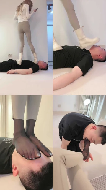 【苒溪】短靴黑丝全体重踩踏/骑马/虐乳