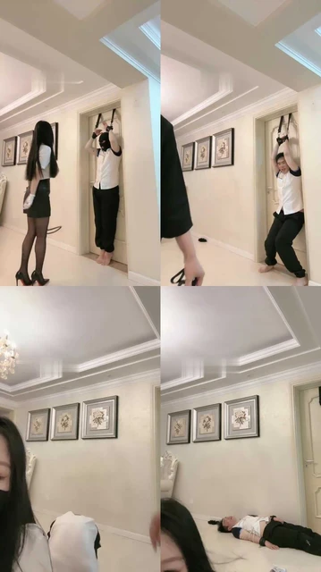 【桃幼幼】高跟黑丝S-吊绑鞭打/耳光/踢踹