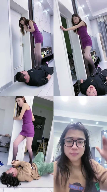 【麋鹿银儿】素人黑丝高跟全体重踩踏/虐打