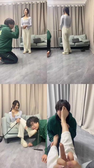 【素人挖掘机】可爱学生妹-骑马转胯/抽耳光/sp/踩踏/舔脏鞋白袜