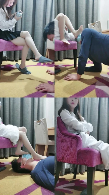 【三寸金角】肉丝美腿下跪恋足舔