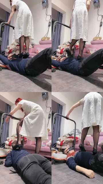 【冰诺】高跟网袜全体重踩踏