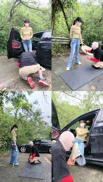 【暴力美学】户外调贡奴-暴抽/狠跺狗爪/踩背爬行