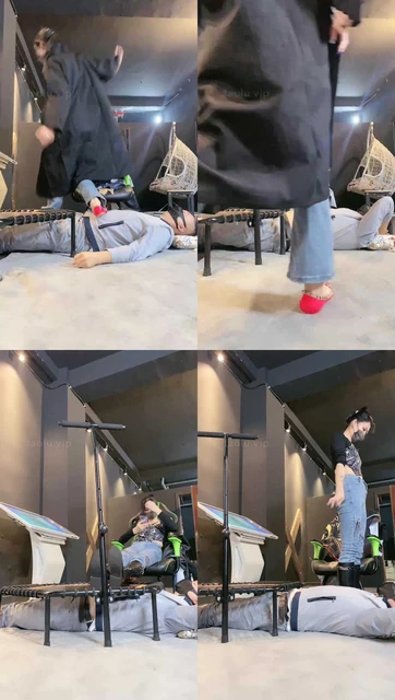 【冰诺】全体重跳踩人体蹦床