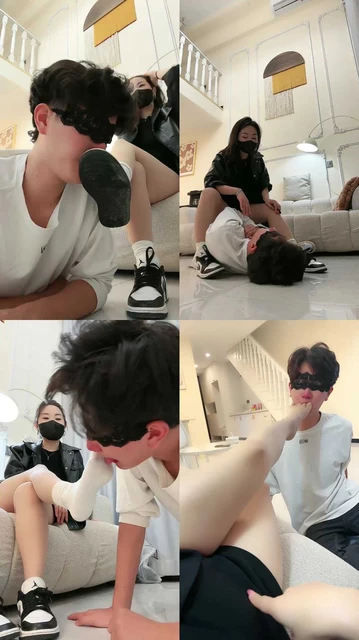 【辣姐】酸爽白棉袜气味羞辱小奶狗